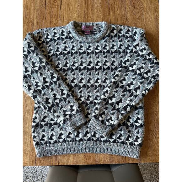 Concrete Mix Vintage Pattern Knit Sweater Size Medium - Picture 1 of 4